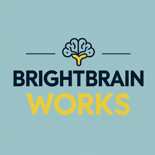BrightBrain Works logo met brein-icoon